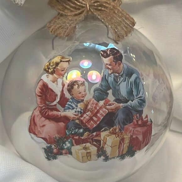 Upcycled Clear Glass Ornaments 3 Different Christmas Balls Light Ginger Gifts - Picture 14 of 15